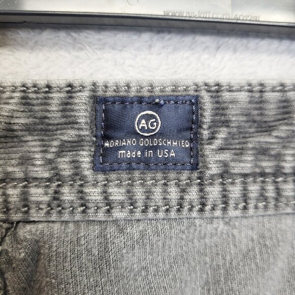 Adriano Goldschmied Pants Mens 36x32 Gray Corduroy The Protege Straight Leg USA - Picture 11 of 12